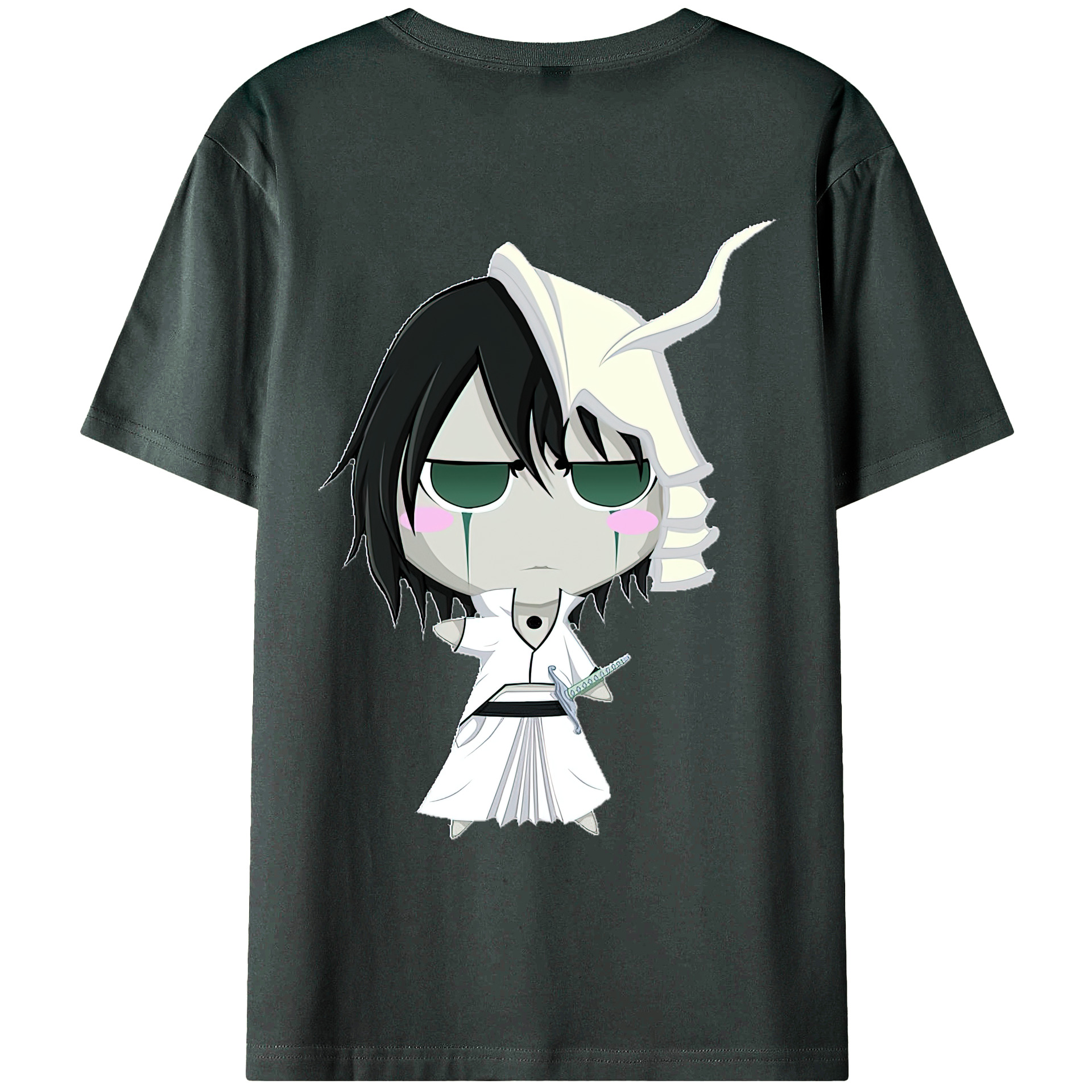 （画像用） ブリーチ ウルキオラ·シファー BLEACH Ulquiorra cifer 綿100％ メンズ半袖Tシャツ（バックプリント） 通気性